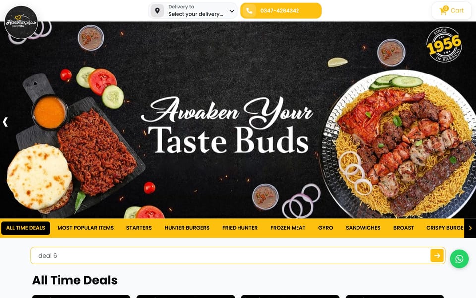 Hanifia — ordering website built on Brenqo